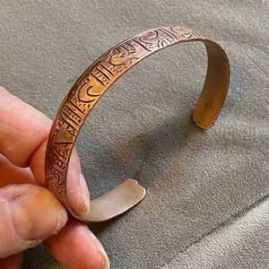 Etched Copper Cuff Bracelet